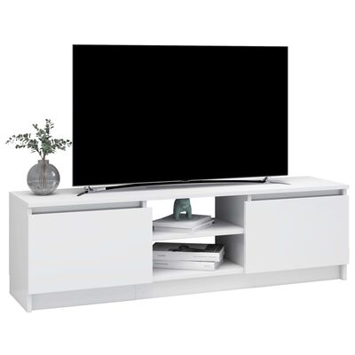 vidaXL TV Stand High Gloss White 47.2"x11.8"x14" Engineered Wood