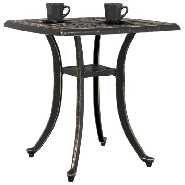 vidaXL Garden Table Bronze Cast Aluminum 20.9 x 20.9 x 20.9 in