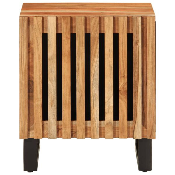 vidaXL Bedside Cabinet Natural wood and black