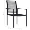 vidaXL Dining Set Black Glass Large Durable Dining Set Rectangular