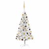 vidaXL Artificial Pre-lit Christmas Tree with Ball Set Silver 47.2" PET