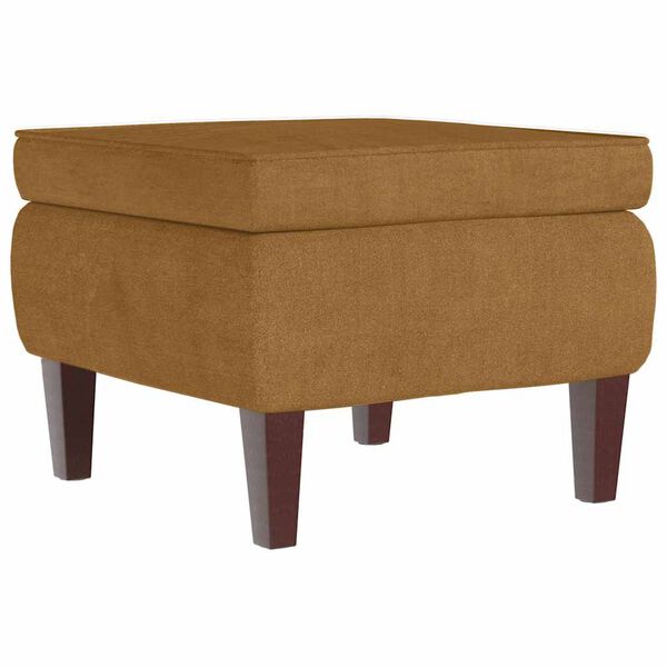 vidaXL Stool Brown Velvet Medium Footrest Footstool Square Modern