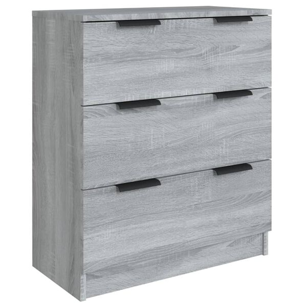 vidaXL Sideboard Set of 3 Grey Sonoma Engineered wood Medium Sideboard