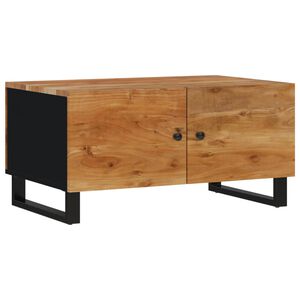 vidaXL Coffee Table Natural wood and black Solid acacia wood Medium