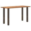 vidaXL Dining Table Light brown Solid oak wood, Powder-coated steel