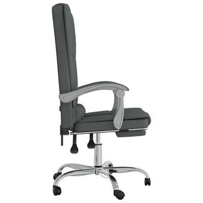 vidaXL Massage Reclining Office Chair Dark Gray Fabric
