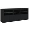 vidaXL Sideboard Black Engineered wood, Glass Large Sideboard