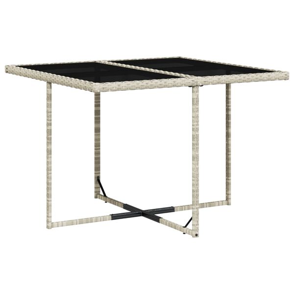 vidaXL Garden Dining Set Light Grey PE rattan 4-seater Foldable