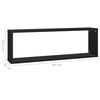 vidaXL Wall Shelf Set of 2 Black Engineered wood 31.5x5.9x10.4 in