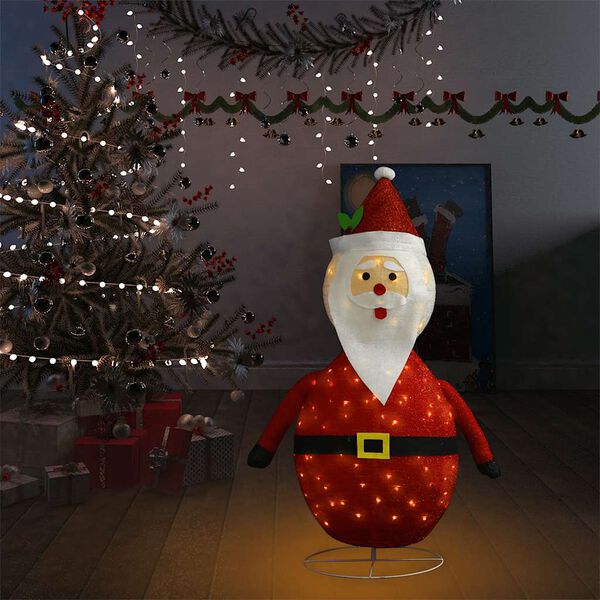 vidaXL Santa Claus Figure Red and White Fabric and Steel Large