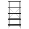 vidaXL Shelving Unit Black Engineered wood, Steel 31.5x15.7x64.2 in
