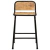 vidaXL Bar Stool Set of 4 Brown and black Solid rough mango wood, iron