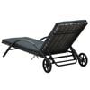vidaXL Sun Lounger Anthracite PE rattan 78.7 in long and 25.6 in wide