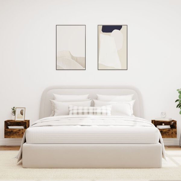 vidaXL TV Wall Cabinet Set of 2 Smoked oak Engineered wood Medium