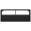 vidaXL TV Cabinet Black Engineered wood, metal Medium TV Cabinet