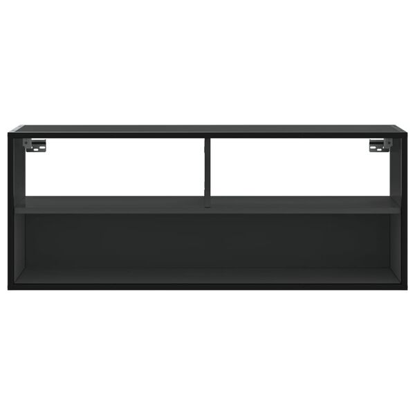 vidaXL TV Cabinet Black Engineered wood, metal Medium TV Cabinet