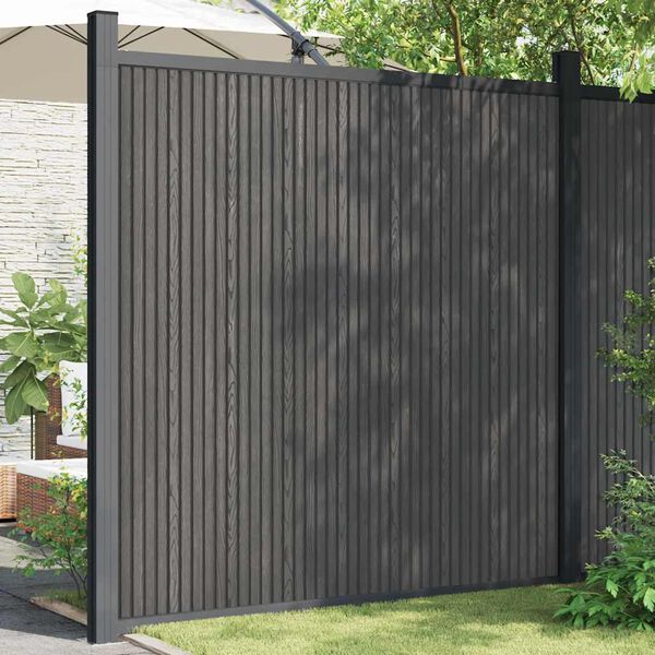 vidaXL Fence Panel WPC Grey 70.9x73.2"