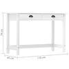 vidaXL Console Table White Solid pine wood Compact Rectangular
