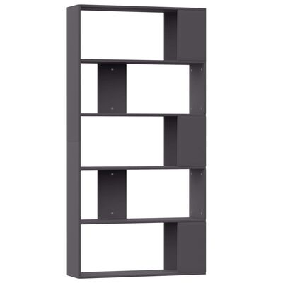 vidaXL Book Cabinet/Room Divider Gray 31.5"x9.4"x62.6" Engineered Wood