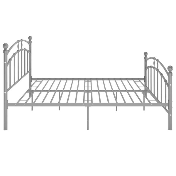 vidaXL Bed Frame Gray Powder-coated metal Double Durable Bed Frame