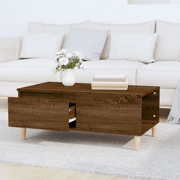 vidaXL Coffee Table Brown Oak Engineered Wood Medium Coffee Table