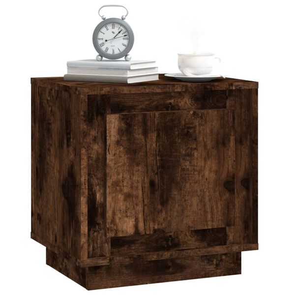 vidaXL Bedside Cabinet Set of 2 Smoked Oak Engineered Wood
