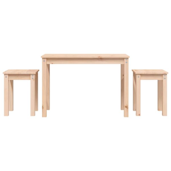 vidaXL Nesting Table Set of 3 Natural Pine Solid pine wood Small