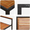vidaXL Garden Dining Set 7 pcs Black and Wood poly rattan