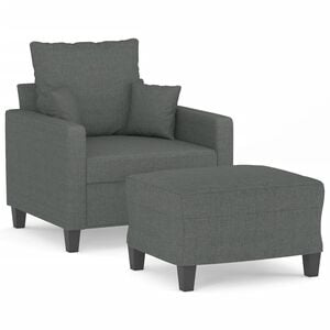 vidaXL Sofa Chair With Footstool Dark gray