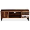 vidaXL TV Cabinet Natural Wood Solid Acacia Wood, Steel Standard