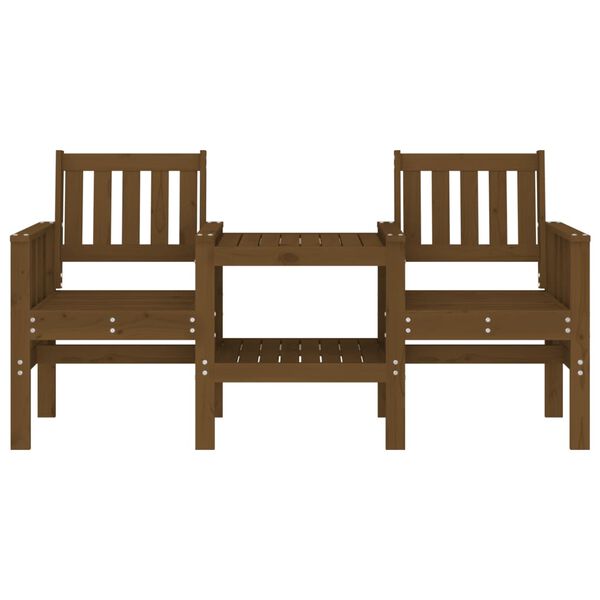vidaXL Garden Bench Honey brown Solid pine wood Large Seats Many