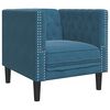 vidaXL 3 Piece Chesterfield Sofa Set with Bolsters Blue Velvet