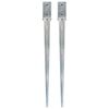 vidaXL Ground Spikes 2 pcs Silver 2.8x2.8x35.4" Galvanised Steel