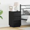 vidaXL Bedside Cabinet with Drawer Black Oak 15.35 x 13.58 x 25.59 in