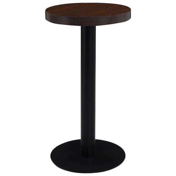vidaXL Bistro Table Dark Brown, Black MDF, Steel Small Durable