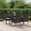 vidaXL Garden Dining Set Black and Cream White PE rattan Large Durable