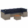 vidaXL 8 Piece Patio Sofa Set with Cushions Gray Poly Rattan