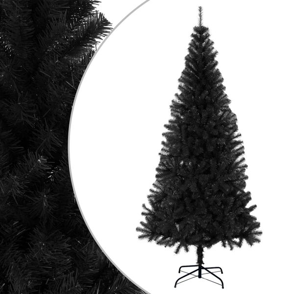 vidaXL Artificial Christmas Tree Black PVC, steel Large Durable