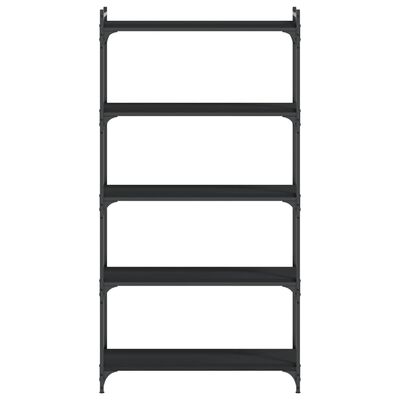 vidaXL Bookcase 5-Tier Black 31.5"x11.8"x60.6" Engineered Wood