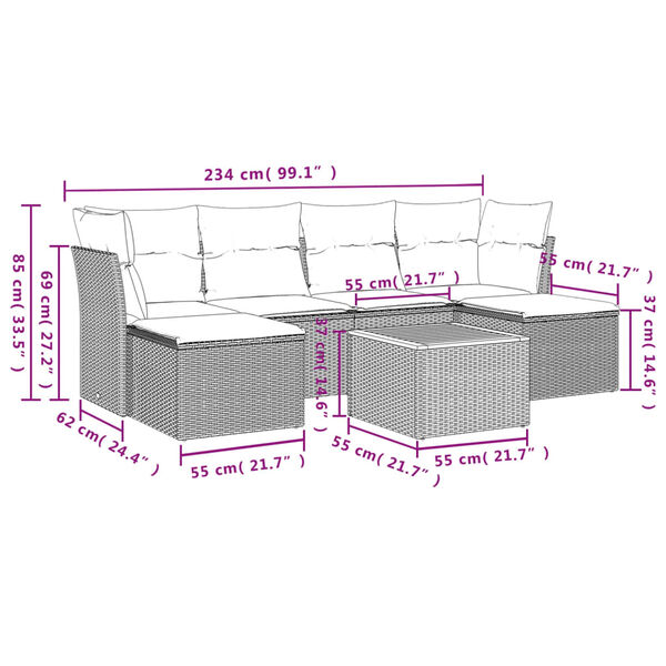 vidaXL Garden Sofa Set Beige, Cream White