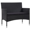 vidaXL Garden Sofa Set Black PE rattan Removable Covers Garden Sofa Set