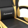 vidaXL Gaming Chair Black and Gold Faux Leather