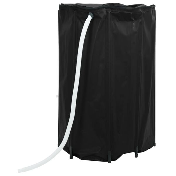 vidaXL Water Tank Black PVC Large Foldable Water Tank Cylindrical