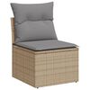 vidaXL Patio Sofa Set Beige PE Rattan Large Modular
