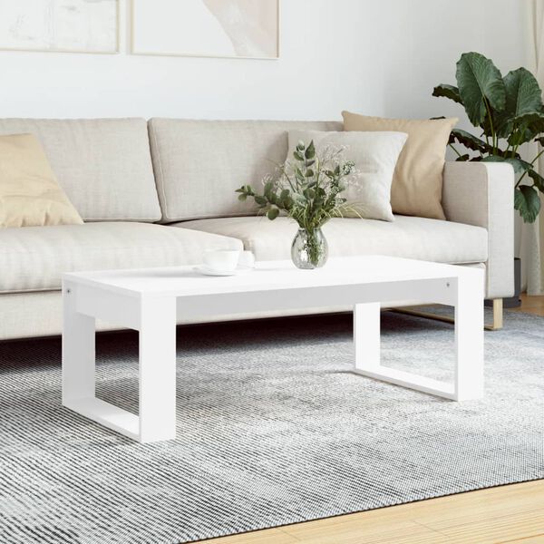 vidaXL Coffee Table White Engineered wood Medium Modern Coffee Table