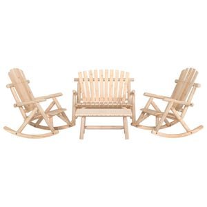 vidaXL 4 Piece Patio Lounge Set Solid Wood Spruce