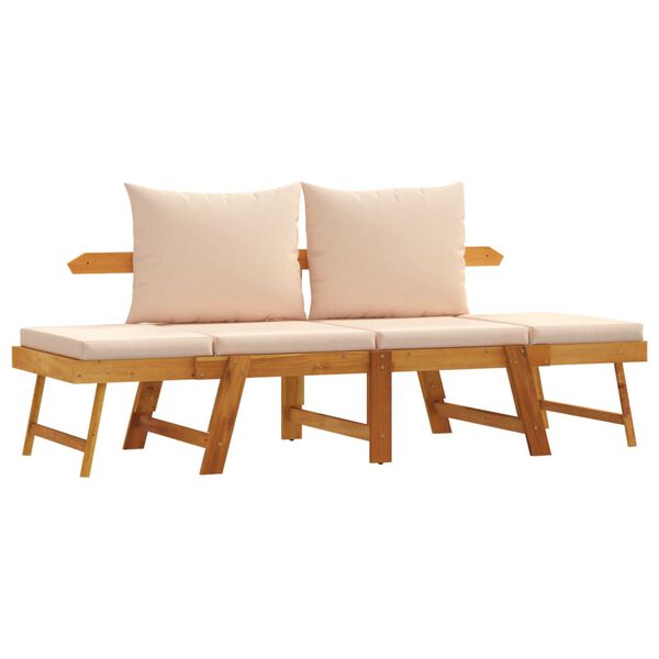 vidaXL Garden Bench Acacia wood with Beige cushions