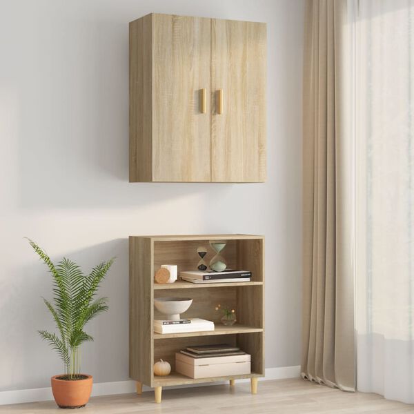 vidaXL Hanging Wall Cabinet Sonoma oak Engineered wood