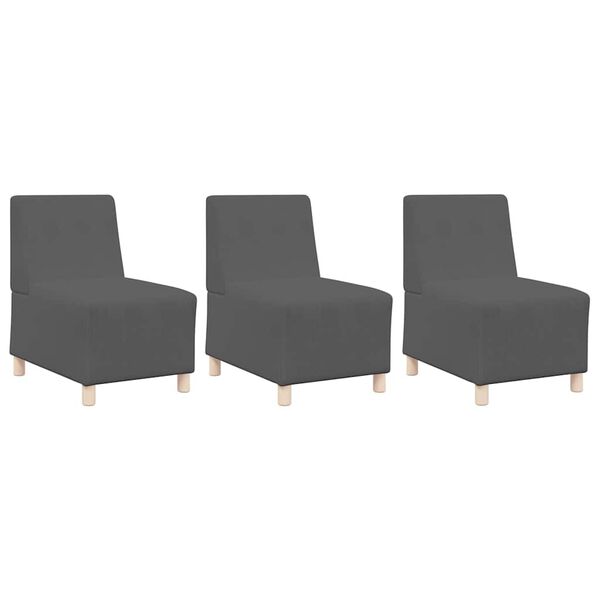 vidaXL Modular Sofa Unit Armless 3 pcs Dark Grey