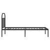 vidaXL Bed Frame Black Powder-coated Steel Twin Bed Frame Rectangular